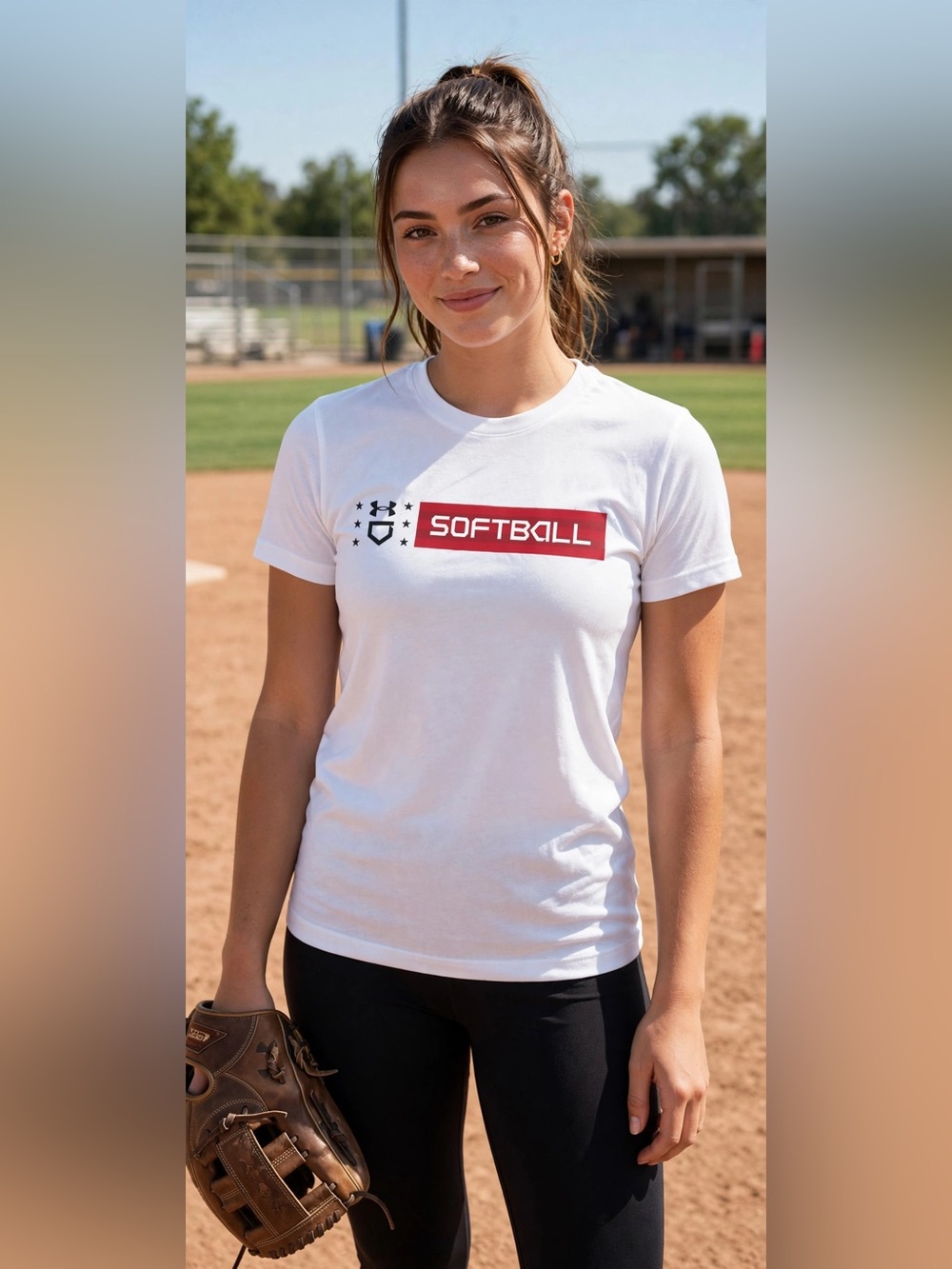 Under Armour White Softball Tee